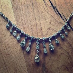 Cookie Lee Silver Jeweled Necklace